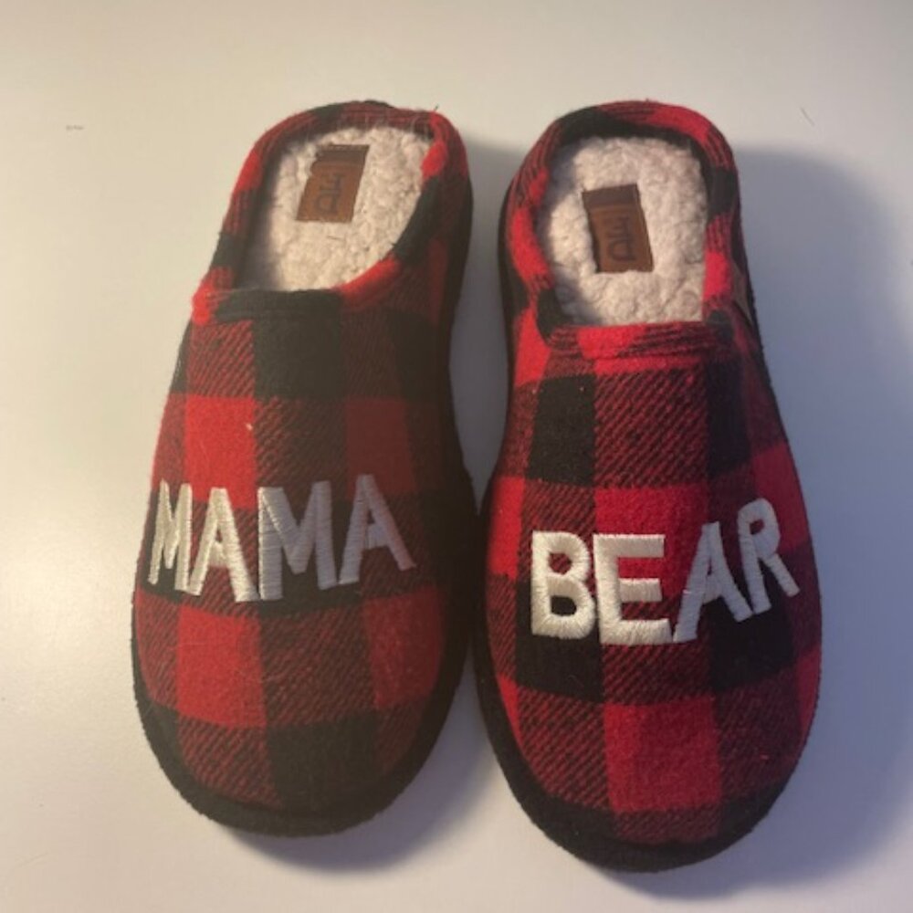 Women's Mama Bear Buffalo Check Clog Slipper Size Medium 7-8 New